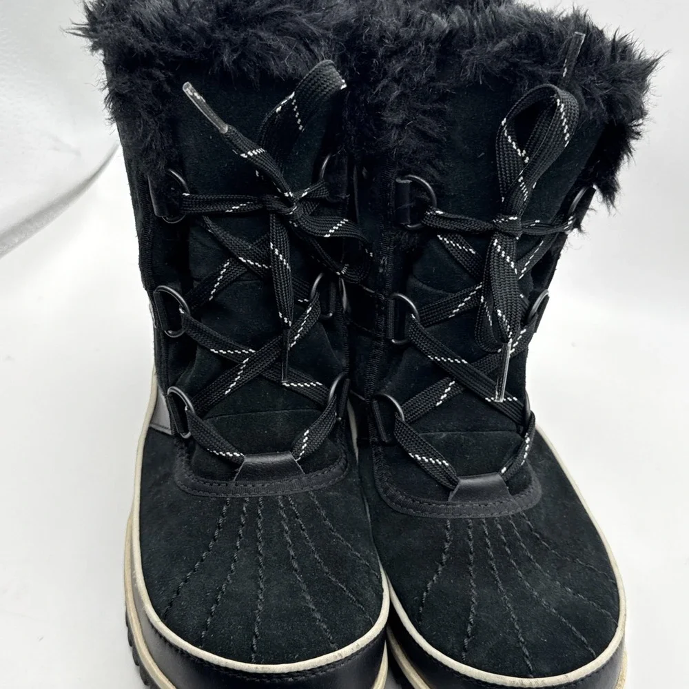 Sorel Womens Boot Size 7 Tivoli II Suede Black Waterproof Barely Worn Booties 38